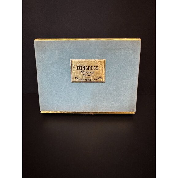 Vintage Congress Woody Woodpecker Playing Cards Cellu-Tone Finish Blue & Red Dec - Picture 3 of 13